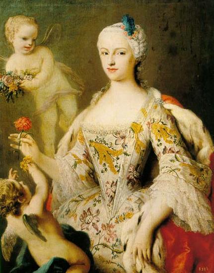 Jacopo Amigoni infanta of Spain, daughter of King Philip V of Spain and of his wife, Elizabeth Farnese, and Queen consort of Sardinia as wife of King en:Victor Amade oil painting picture